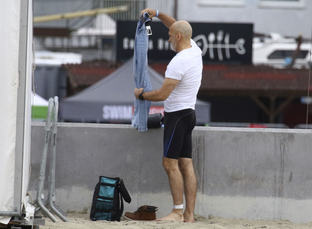 Kazimierz Marcinkiewicz na zawodach Enea Ironman w Gdyni