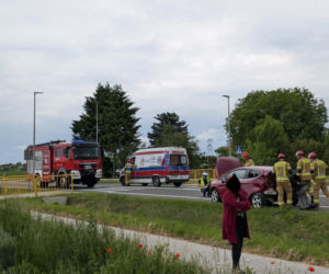 Poważny wypadek w miejscowości Sadowie. Zablokowana DK9, są ranni