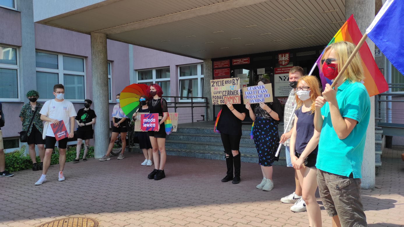 STOP Czarnek - protest Młodej Lewicy w Tarnowie