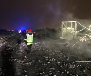 Pożar ciężarówki A4 Legnickie Pole 
