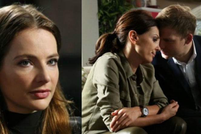 Barwy szczęścia. Agnieszka Walczak (Anna Dereszowska), Kasia Górka (Katarzyna Glinka), Łukasz Sadowski (Michał Rolnicki)