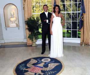 Michelle i Barack Obama z wosku