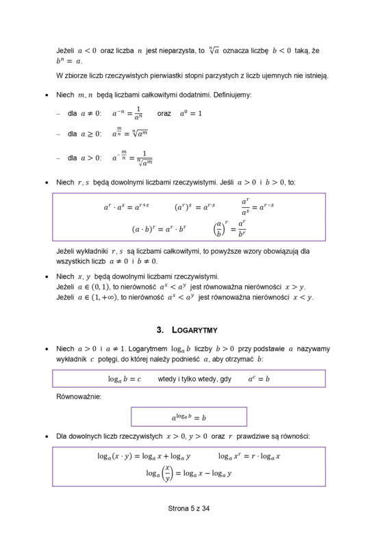 Karta wzorów matematyka matura 2023