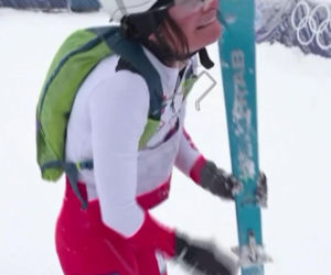 Iwona Januszyk zrozpaczona po swoim biegu