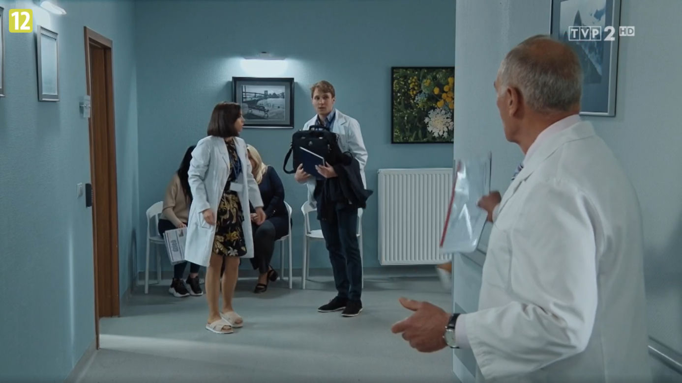 M jak miłość, odc. 1602: Arek Karnowski (Mikołaj Bartosiewicz), Jerzy Argasiński (Karol Strasburger), Aneta (Ilona Janyst) 
