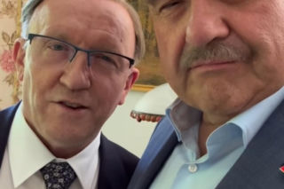 Ranczo nowy sezon 11. Czerepach (Artur Barciś), prezydent Paweł Kozioł (Cezary Żak) na planie