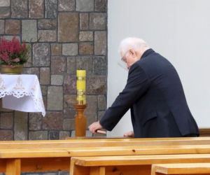 Lech Wałęsa na niedzielnej mszy