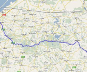 Trasa 58 i E77 Białystok-Krynica Morska - mapka