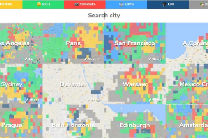 Kto jest Twoim sąsiadem? Ta mapa pokazuje hipsterów, bogaczy i studentów w okolicy