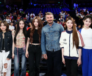 David Beckham na meczu koszykówki w Chinach