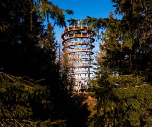 Najwyższa darmowa wieża widokowa w Polsce. Ma 38 metrów i widoki jak z bajki