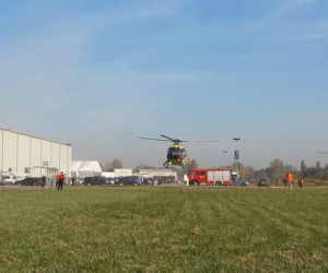 Przy hali EXPO Kraków wylądował śmigłowiec LPR