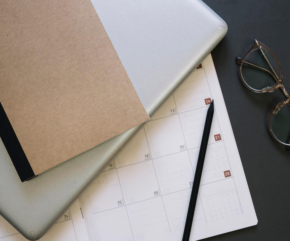 Kalendarz, biuro, praca