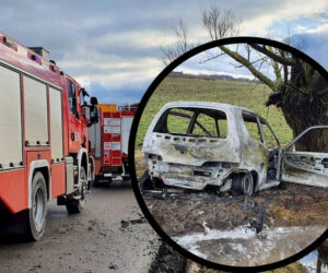 Makabra pod Sochaczewem. Strażacy znaleźli zwęglone zwłoki w seicento