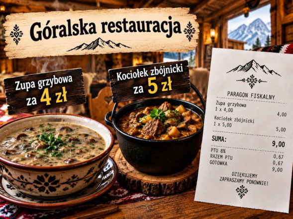 Góralska restauracja odpowiedziała narzekającym turystom. Pokazała rachunek sprzed 30 lat
