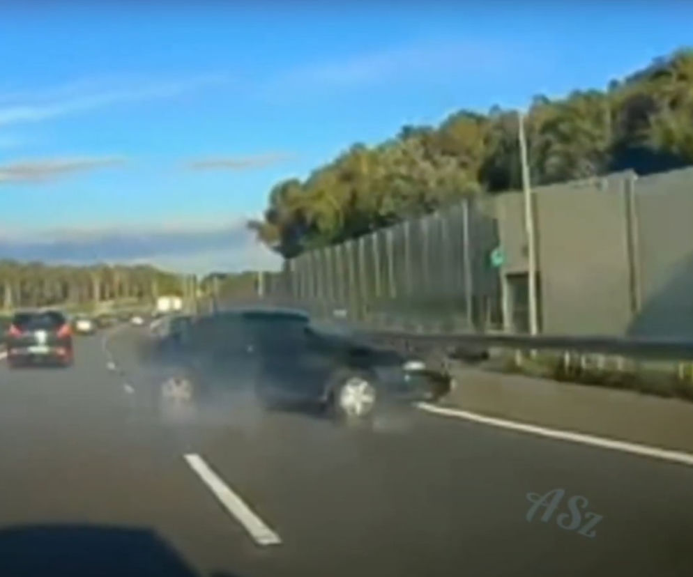 Wyprzedzanie na zderzaku i obrót alfy na A4 Kraków - Rzeszów