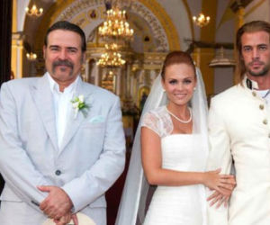 Burza. Damian (William Levy), Esthercita (Laura Carmine), Fulgencio (Cesar Evora)