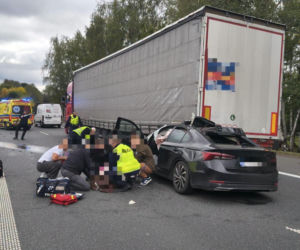 Wypadek na S1 w Mysłowicach