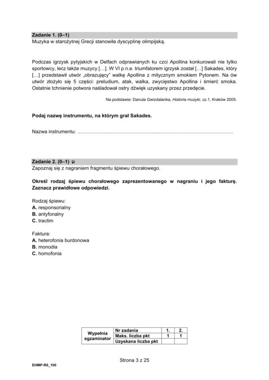 Matura 2021: historia muzyki. Pytania, arkusz CKE, zadania [poziom rozszerzony matura 5.05.2021] 