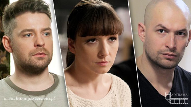 Barwy szczęścia po wakacjach 2013. Justyna (Lidia Sadowa), Daniel (Dawid Kartaszewicz), Norbert (Mateusz Ławrynowicz)