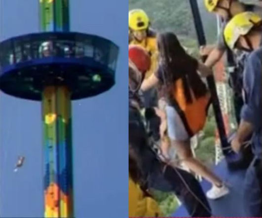 Piekło na 60 metrach! Kolejka widokowa przestała działać, turyści zjeżdżali na linie!