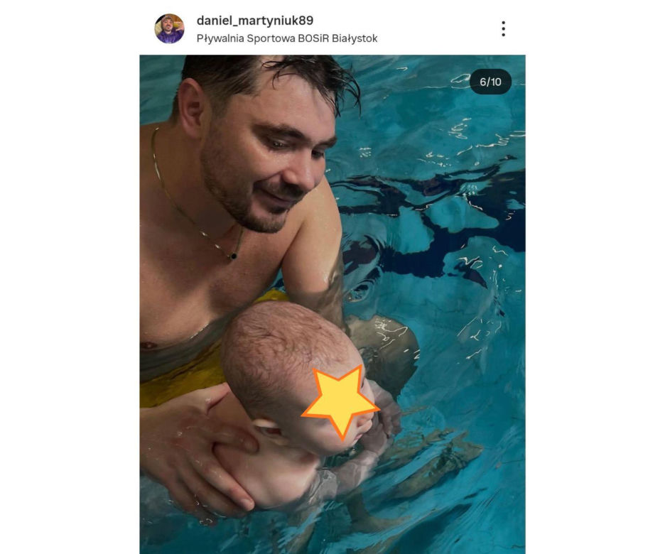 Syn Daniela Martyniuka to jego kopia. Spędził czas na basenie z Faustyną i Florianem