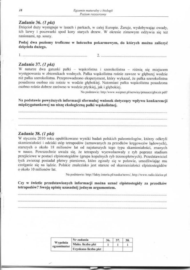 MATURA 2012 BIOLOGIA poziom ROZSZERZONY 14.05.2012 - ARKUSZE, ZADANIA, PYTANIA, ODPOWIEDZI