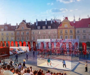 Takiej imprezy w mieście jeszcze nie było. Na Placu Zamkowym stanie wielki, szklany kort - wizualizacje