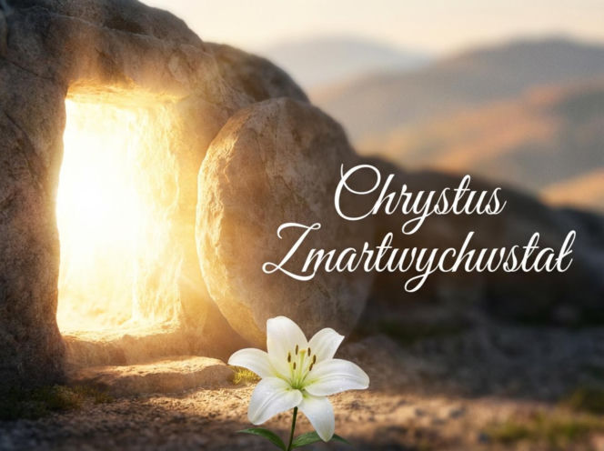 Religijna kartka na Wielkanoc