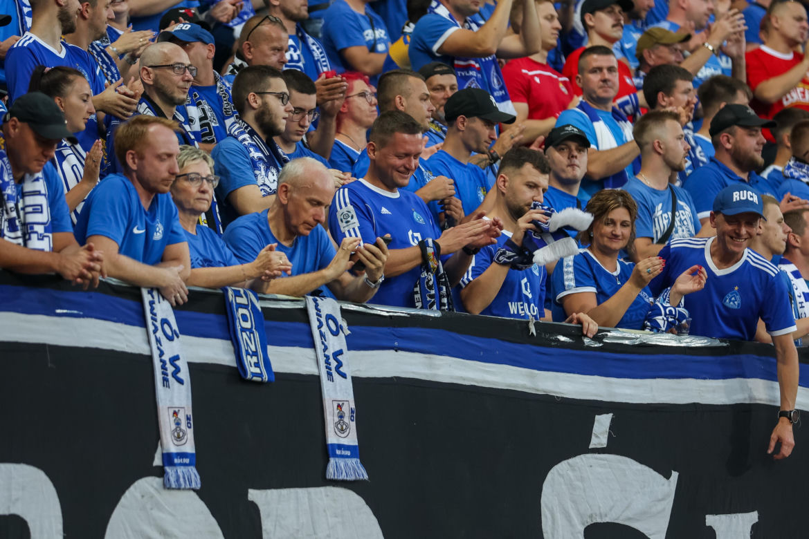 Kibice na meczu Piast Gliwice - Ruch Chorzów