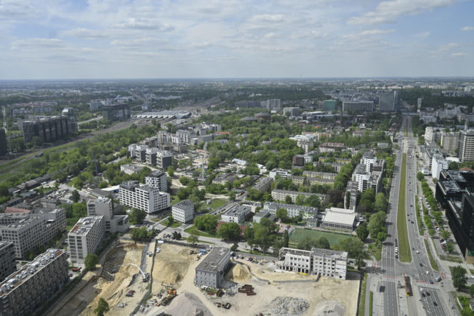 Widok na Warszawę ze Skylinera w 2025 r.