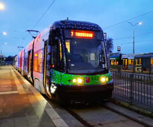 Świąteczne tramwaje wyjechały na ulice Szczecina. Siódemka i Perełka wywołują zachwyt