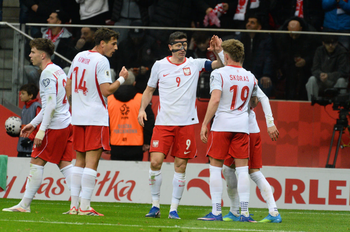 Mecz Polska - Albania. Gol Lewandowskiego