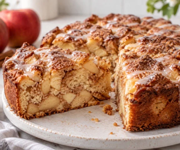 Apple fritter cake smakuje jak wielki racuch z jabłkami