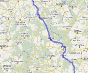 Trasa 11 i 163 Poznań-Kołobrzeg - mapka