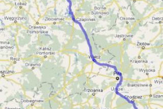 Trasa 11 i 163 Poznań-Kołobrzeg - mapka