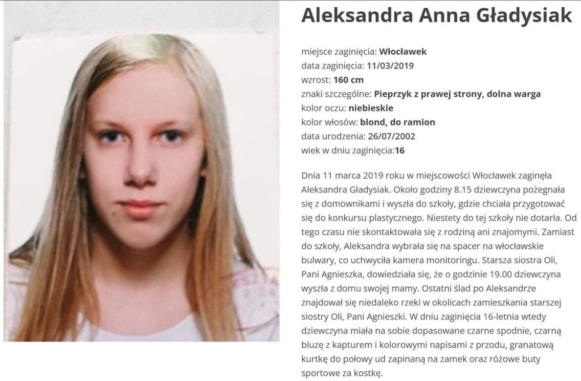 16-letnia Aleksandra Gładysiak zniknęła na moście, wcześniej wysłała pożegnalnego SMS-a. Szokujące kulisy