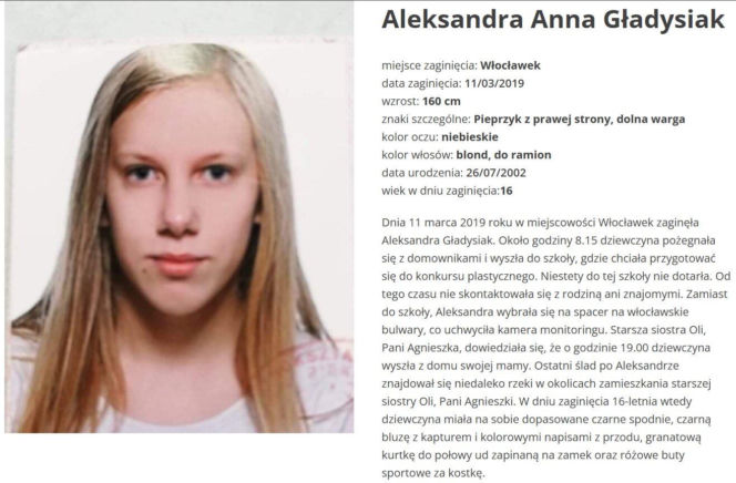 16-letnia Aleksandra Gładysiak zniknęła na moście, wcześniej wysłała pożegnalnego SMS-a. Szokujące kulisy
