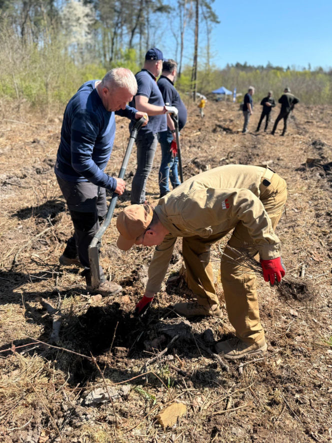 Siedleccy policjanci zasadzili drzewa w Golicach w ramach akcji „Plant a Tree – Green IPA Project”