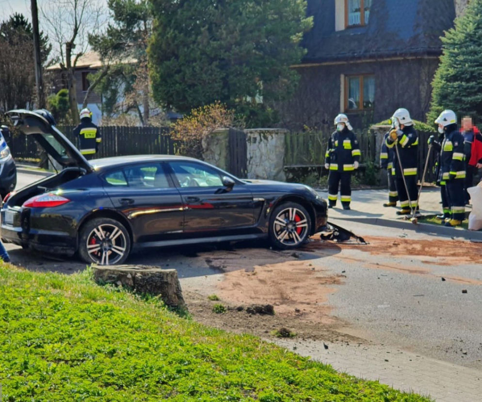 Wypadek Porsche Panamera w Bestwince