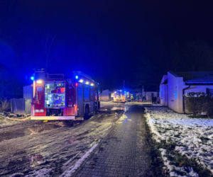 Pożar budynku socjalnego w Pszczynie