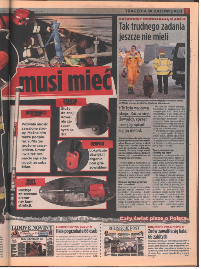 Zawalenie hali w Katowicach - archiwalne wydania "Super Expressu"