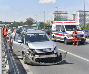 Zderzenie na Trasie Łazienkowskiej