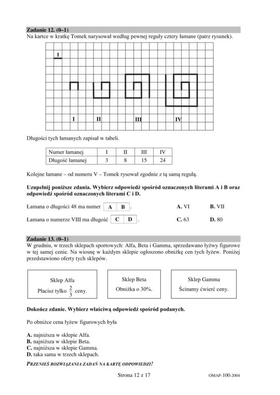 Egzamin ósmoklasisty 2020 - arkusz egzaminacyjny z matematyki