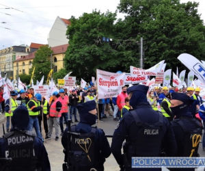 Pracownicy kopalni Turów protestowali we Wrocławiu