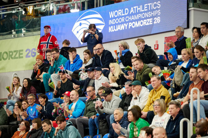Halowe Mistrzostwa Świata w Lekkoatletyce Kujawy Pomorze 26 w Toruniu. Zdjęcia kibiców i zawodników z 1. dnia imprezy