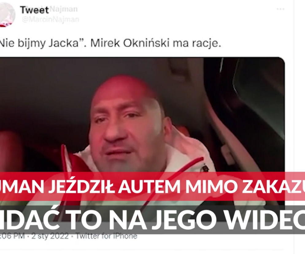 Marcin Najman jeździł autem mimo zakazu
