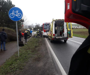 Tragiczny wypadek w Gościeradzu. Nie żyje rowerzysta! [ZDJĘCIA]
