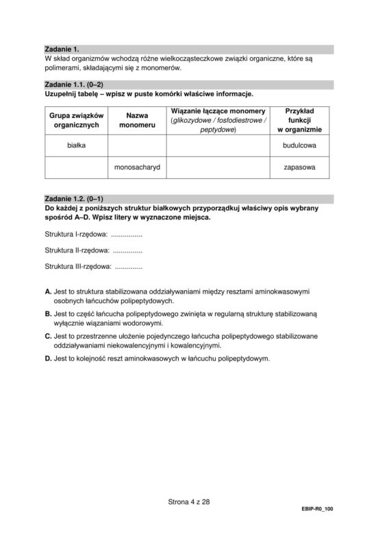 Matura 2024: biologia rozszerzona ARKUSZ FORMUŁA 2015