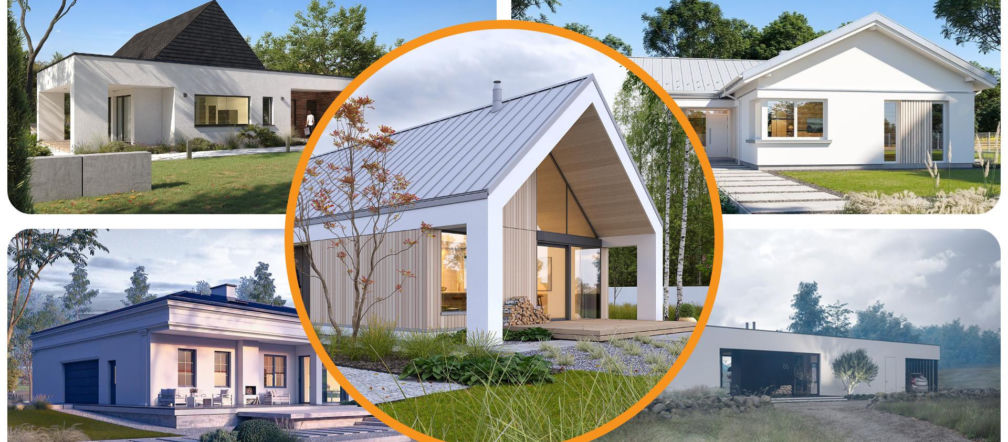 5 domów parterowych w różnych stylach